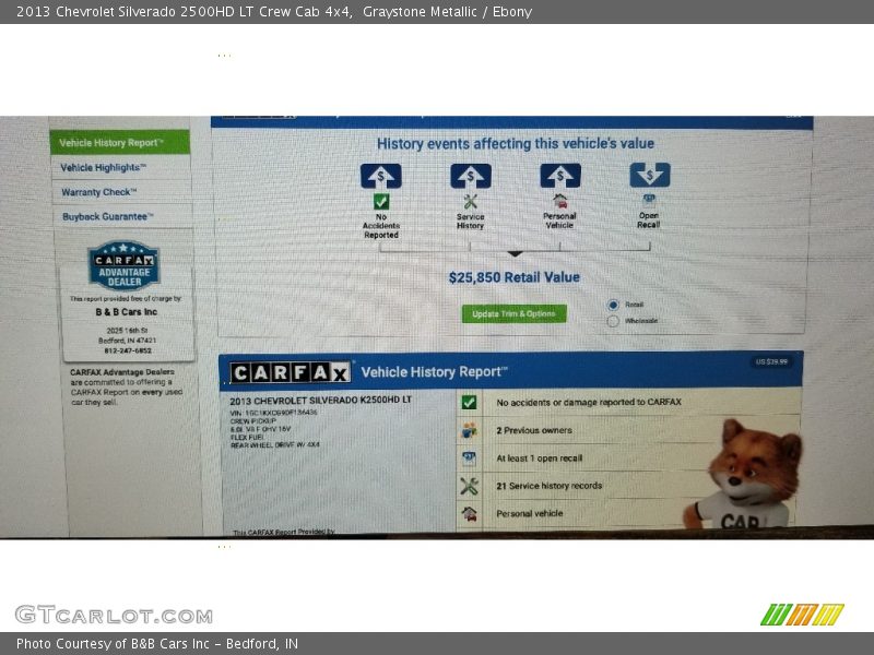 Graystone Metallic / Ebony 2013 Chevrolet Silverado 2500HD LT Crew Cab 4x4