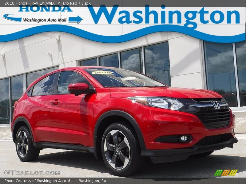 Milano Red / Black 2018 Honda HR-V EX AWD