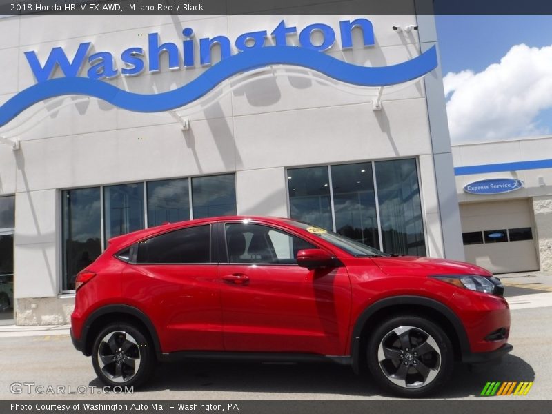 Milano Red / Black 2018 Honda HR-V EX AWD