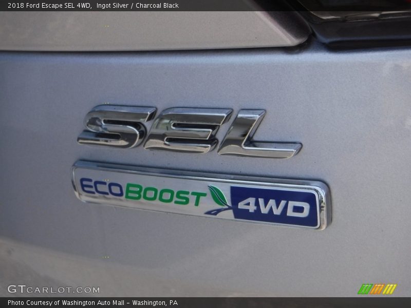 Ingot Silver / Charcoal Black 2018 Ford Escape SEL 4WD