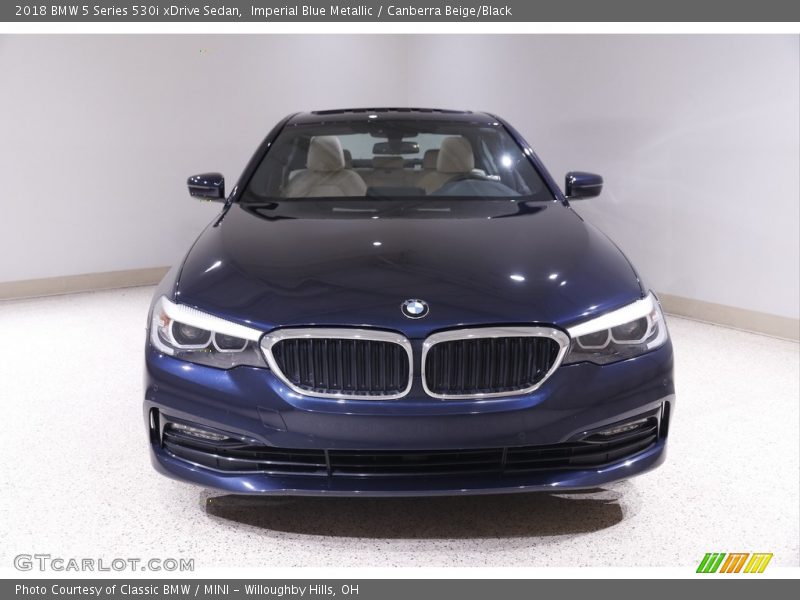 Imperial Blue Metallic / Canberra Beige/Black 2018 BMW 5 Series 530i xDrive Sedan