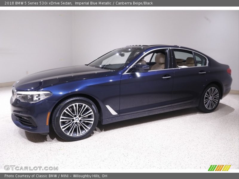 Imperial Blue Metallic / Canberra Beige/Black 2018 BMW 5 Series 530i xDrive Sedan