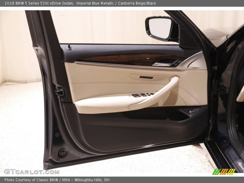 Imperial Blue Metallic / Canberra Beige/Black 2018 BMW 5 Series 530i xDrive Sedan