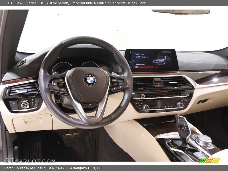 Imperial Blue Metallic / Canberra Beige/Black 2018 BMW 5 Series 530i xDrive Sedan