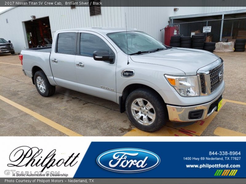 Brilliant Silver / Black 2017 Nissan Titan SV Crew Cab