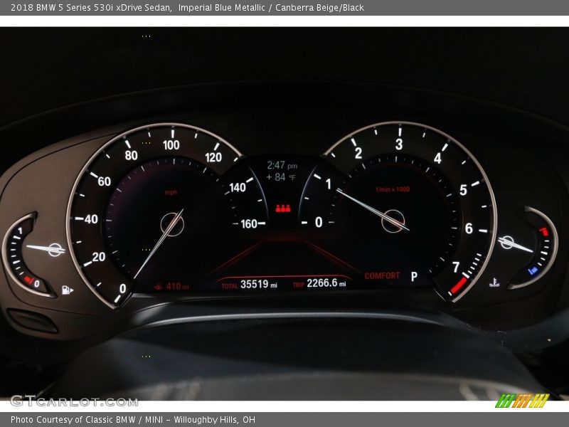 Imperial Blue Metallic / Canberra Beige/Black 2018 BMW 5 Series 530i xDrive Sedan