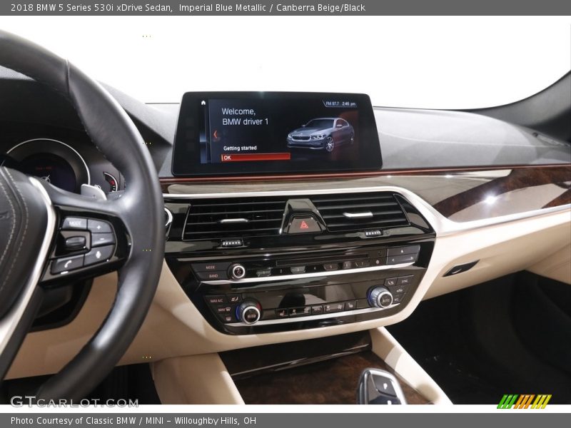 Imperial Blue Metallic / Canberra Beige/Black 2018 BMW 5 Series 530i xDrive Sedan