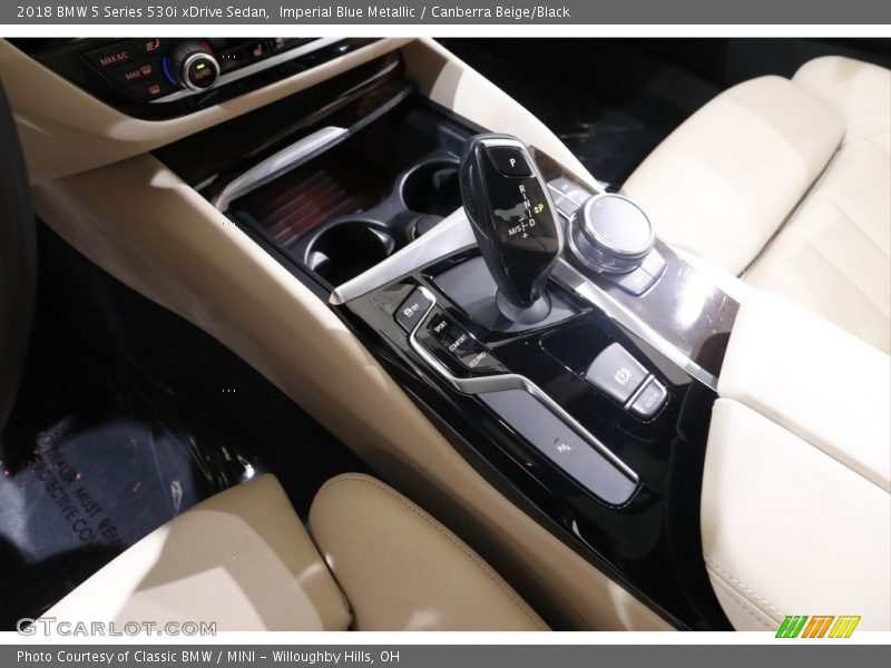 Imperial Blue Metallic / Canberra Beige/Black 2018 BMW 5 Series 530i xDrive Sedan