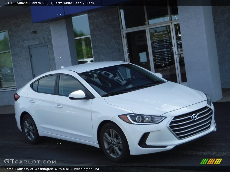 Quartz White Pearl / Black 2018 Hyundai Elantra SEL