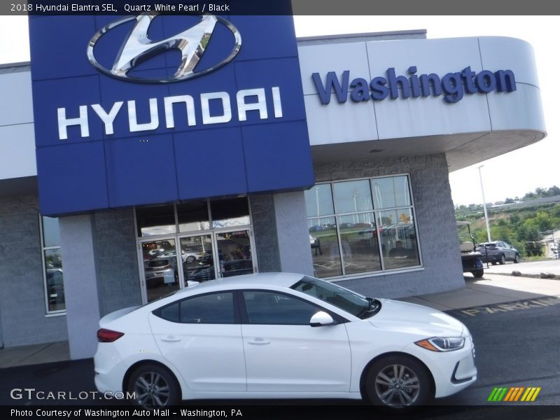 Quartz White Pearl / Black 2018 Hyundai Elantra SEL