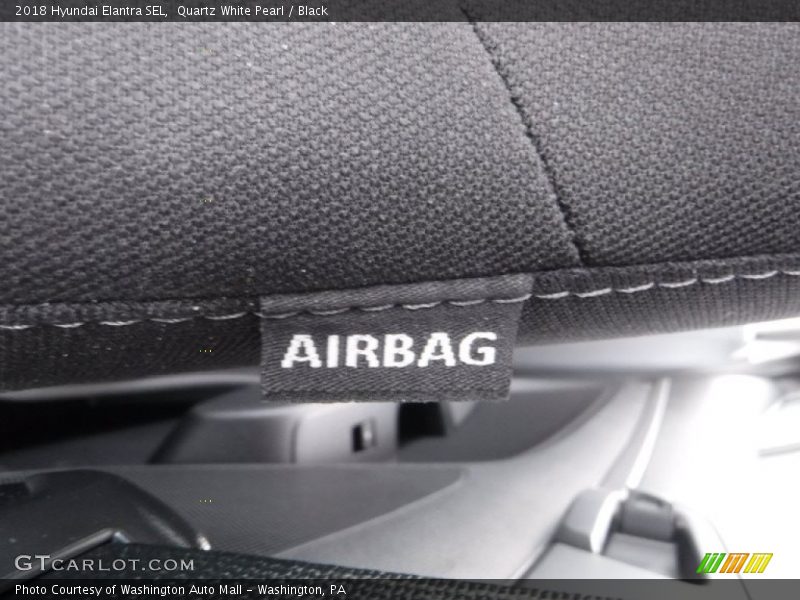 Quartz White Pearl / Black 2018 Hyundai Elantra SEL