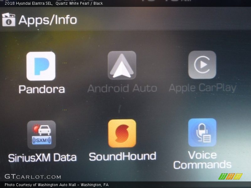 Quartz White Pearl / Black 2018 Hyundai Elantra SEL