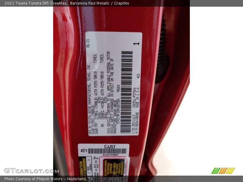 Barcelona Red Metallic / Graphite 2021 Toyota Tundra SR5 CrewMax