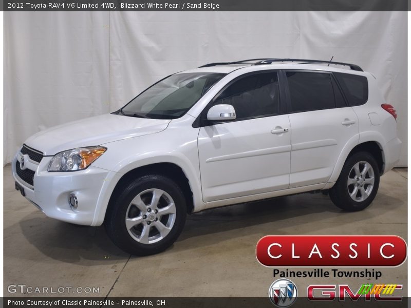 Blizzard White Pearl / Sand Beige 2012 Toyota RAV4 V6 Limited 4WD