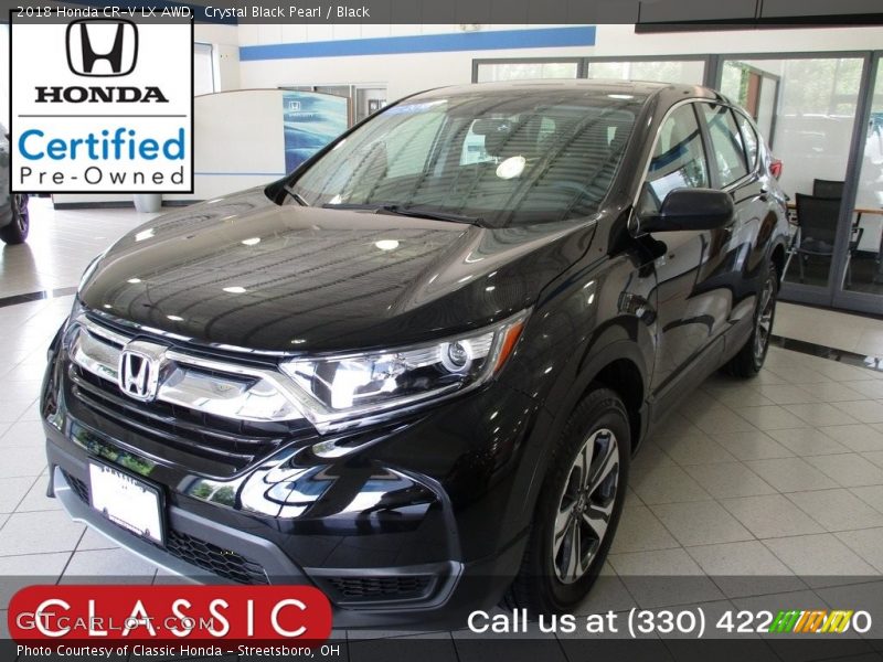 Crystal Black Pearl / Black 2018 Honda CR-V LX AWD