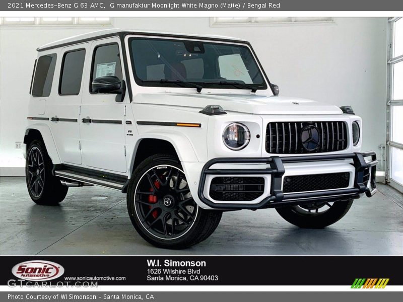 G manufaktur Moonlight White Magno (Matte) / Bengal Red 2021 Mercedes-Benz G 63 AMG