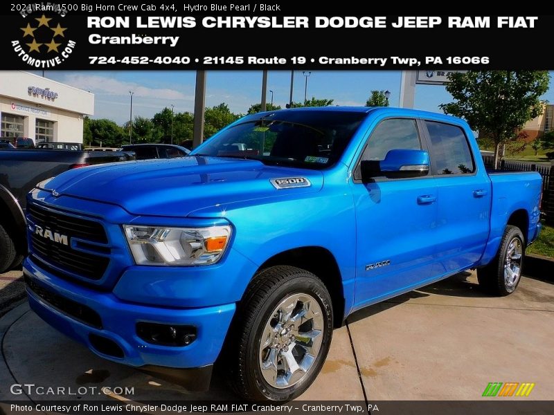 Hydro Blue Pearl / Black 2021 Ram 1500 Big Horn Crew Cab 4x4