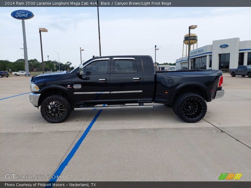 Black / Canyon Brown/Light Frost Beige 2014 Ram 3500 Laramie Longhorn Mega Cab 4x4