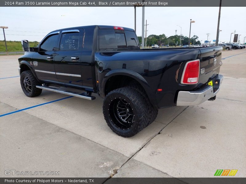 Black / Canyon Brown/Light Frost Beige 2014 Ram 3500 Laramie Longhorn Mega Cab 4x4