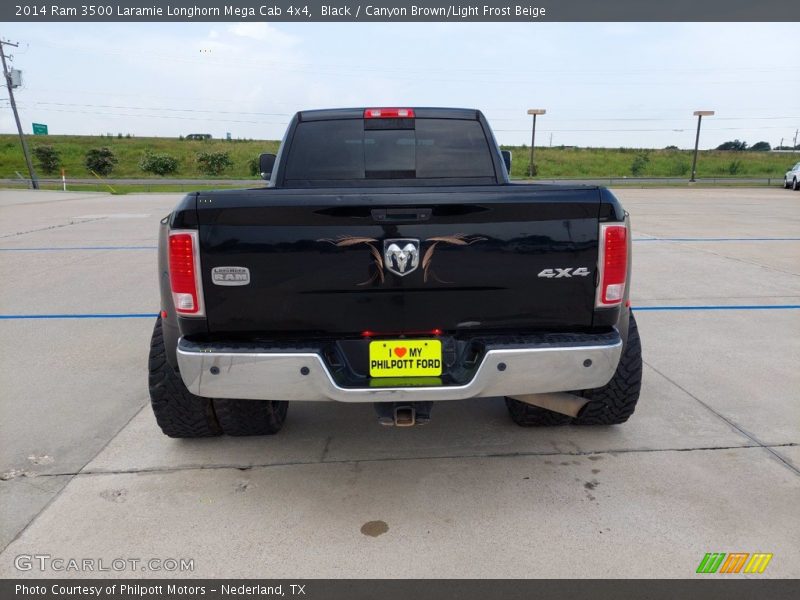 Black / Canyon Brown/Light Frost Beige 2014 Ram 3500 Laramie Longhorn Mega Cab 4x4