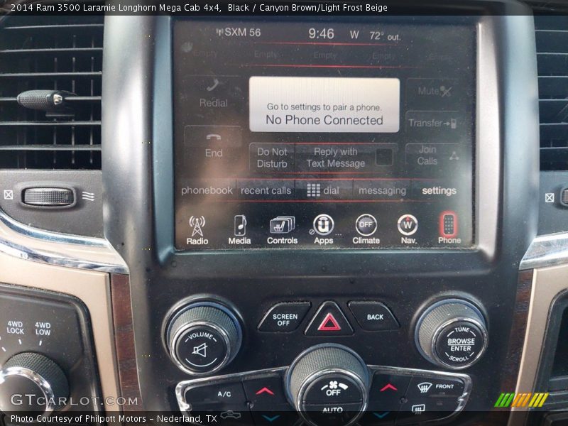 Black / Canyon Brown/Light Frost Beige 2014 Ram 3500 Laramie Longhorn Mega Cab 4x4