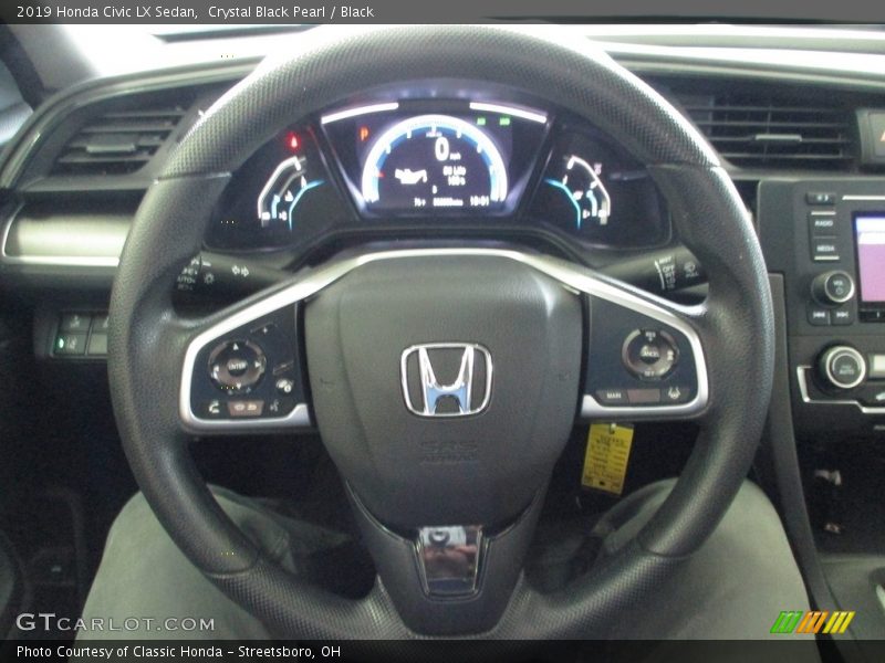 Crystal Black Pearl / Black 2019 Honda Civic LX Sedan