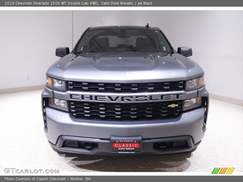Satin Steel Metallic / Jet Black 2019 Chevrolet Silverado 1500 WT Double Cab 4WD
