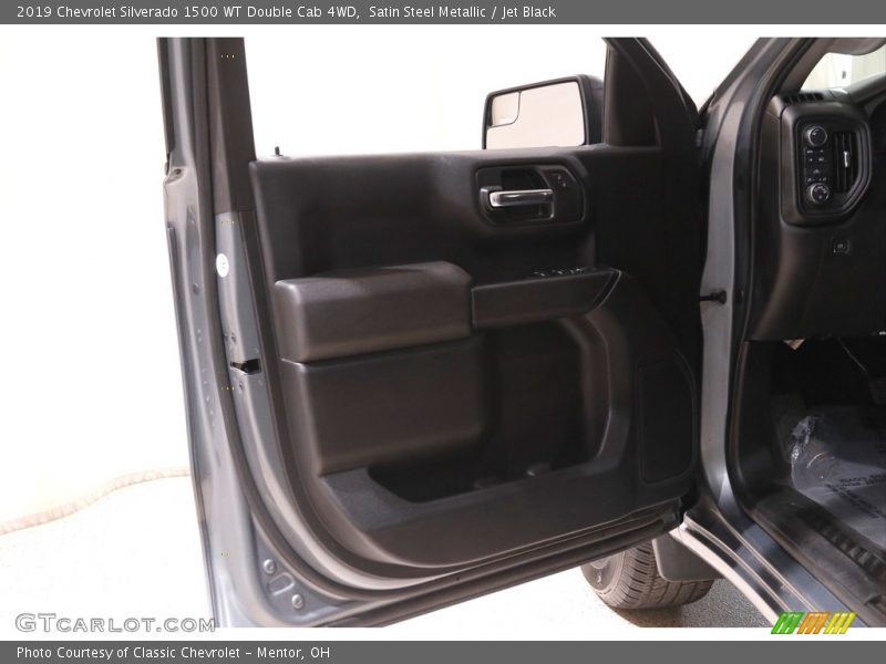 Satin Steel Metallic / Jet Black 2019 Chevrolet Silverado 1500 WT Double Cab 4WD