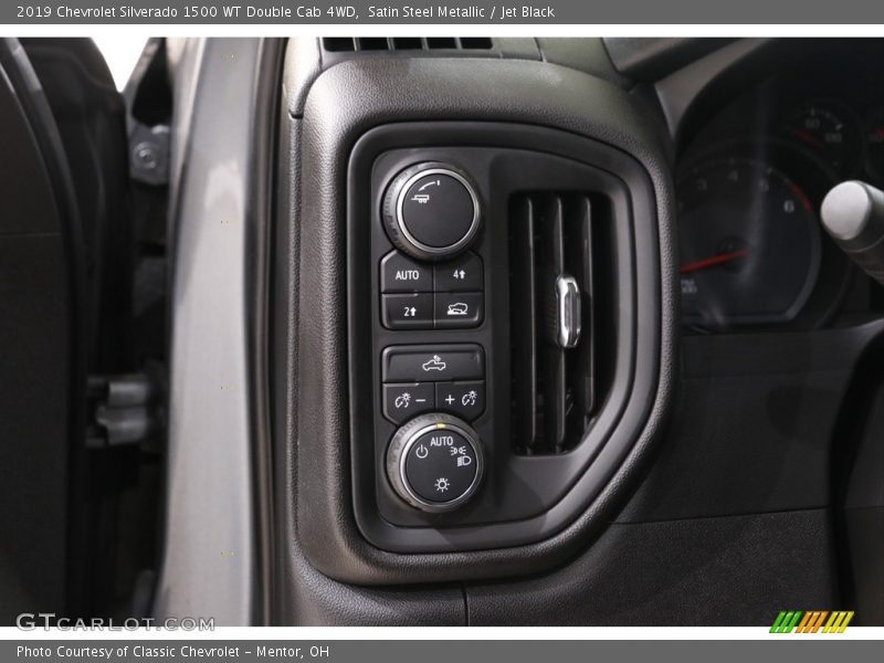 Satin Steel Metallic / Jet Black 2019 Chevrolet Silverado 1500 WT Double Cab 4WD