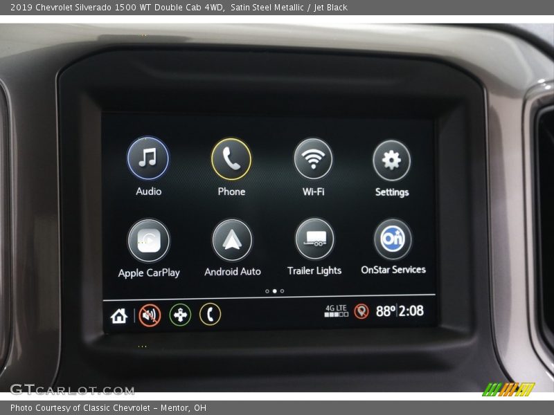 Satin Steel Metallic / Jet Black 2019 Chevrolet Silverado 1500 WT Double Cab 4WD