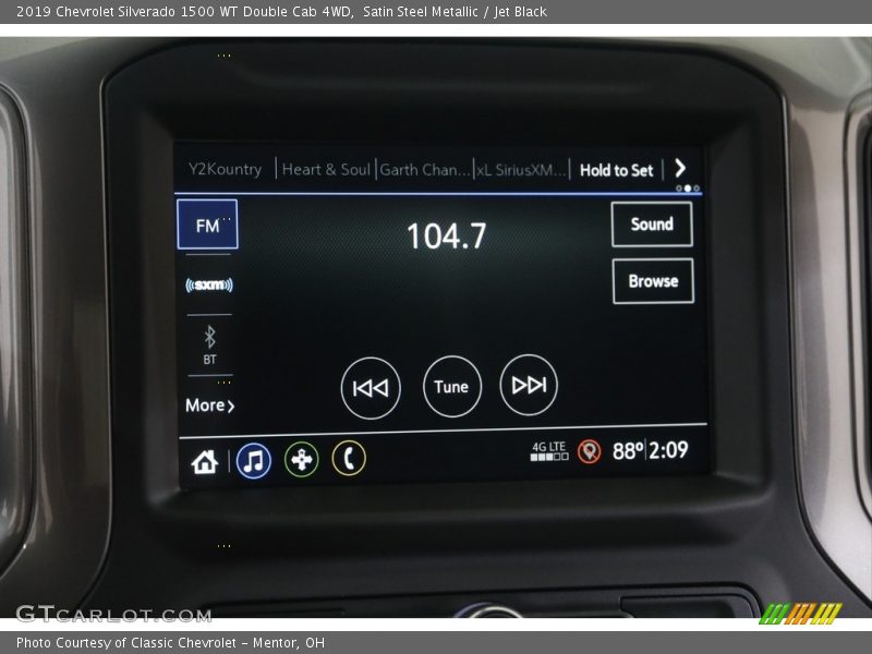 Satin Steel Metallic / Jet Black 2019 Chevrolet Silverado 1500 WT Double Cab 4WD