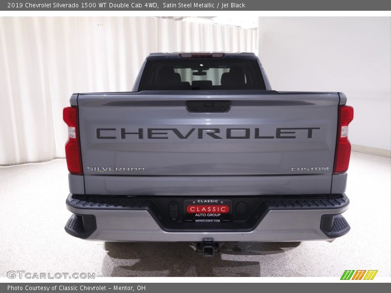 Satin Steel Metallic / Jet Black 2019 Chevrolet Silverado 1500 WT Double Cab 4WD