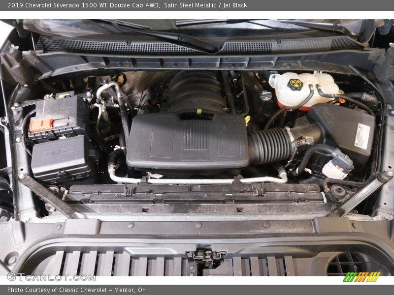 Satin Steel Metallic / Jet Black 2019 Chevrolet Silverado 1500 WT Double Cab 4WD