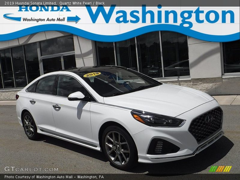 Quartz White Pearl / Black 2019 Hyundai Sonata Limited
