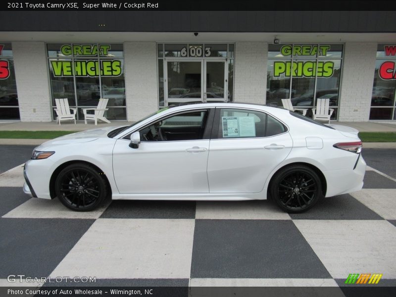 Super White / Cockpit Red 2021 Toyota Camry XSE