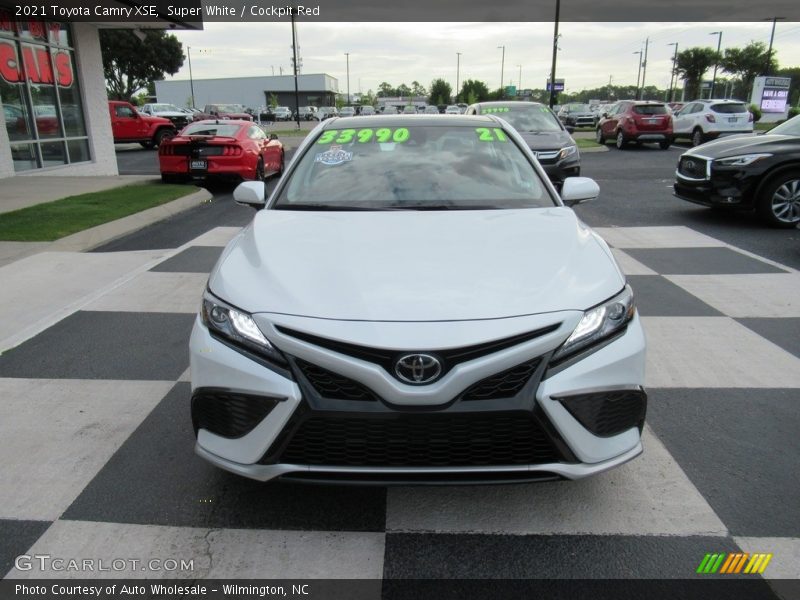 Super White / Cockpit Red 2021 Toyota Camry XSE