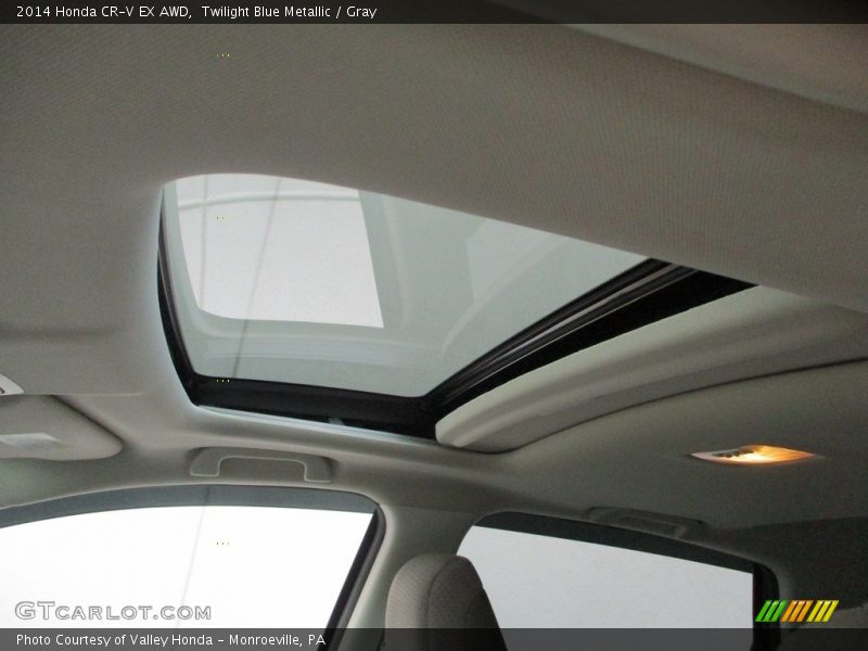 Twilight Blue Metallic / Gray 2014 Honda CR-V EX AWD