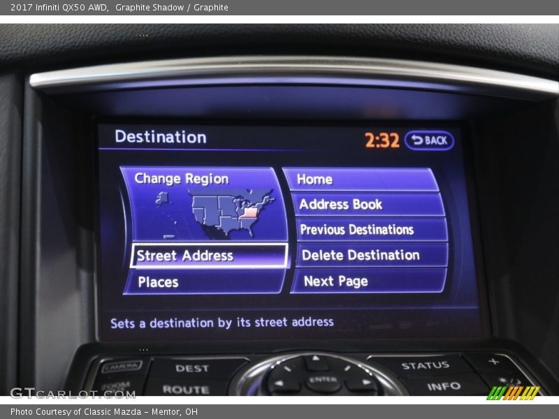 Navigation of 2017 QX50 AWD