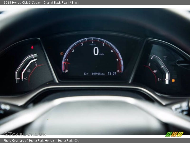Crystal Black Pearl / Black 2018 Honda Civic Si Sedan