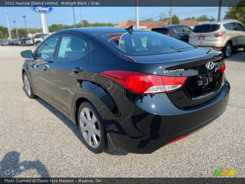 Midnight Black / Gray 2012 Hyundai Elantra Limited