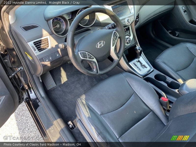 Midnight Black / Gray 2012 Hyundai Elantra Limited