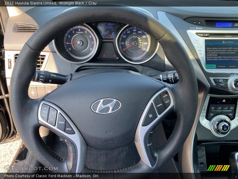 Midnight Black / Gray 2012 Hyundai Elantra Limited