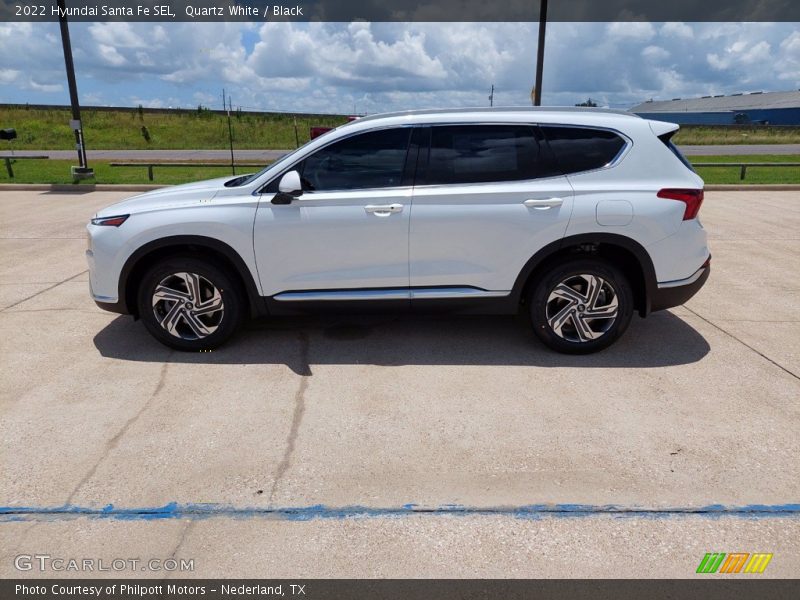 Quartz White / Black 2022 Hyundai Santa Fe SEL