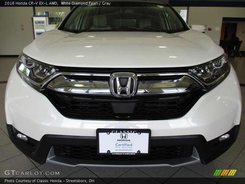White Diamond Pearl / Gray 2018 Honda CR-V EX-L AWD