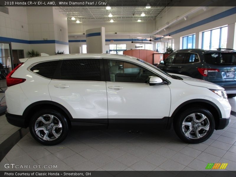 White Diamond Pearl / Gray 2018 Honda CR-V EX-L AWD