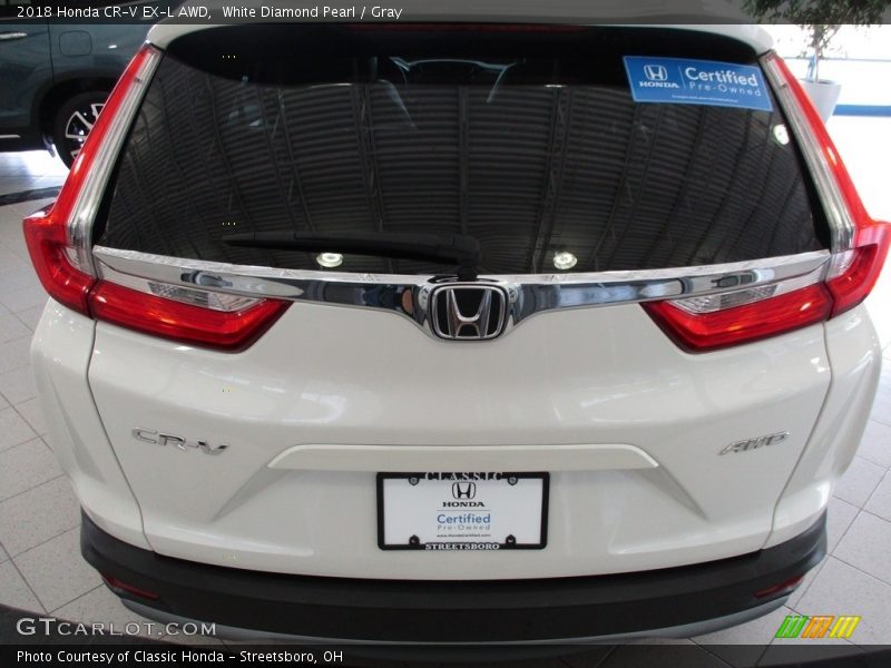 White Diamond Pearl / Gray 2018 Honda CR-V EX-L AWD
