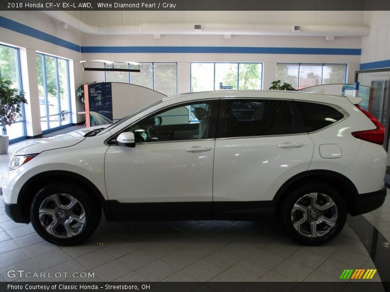White Diamond Pearl / Gray 2018 Honda CR-V EX-L AWD