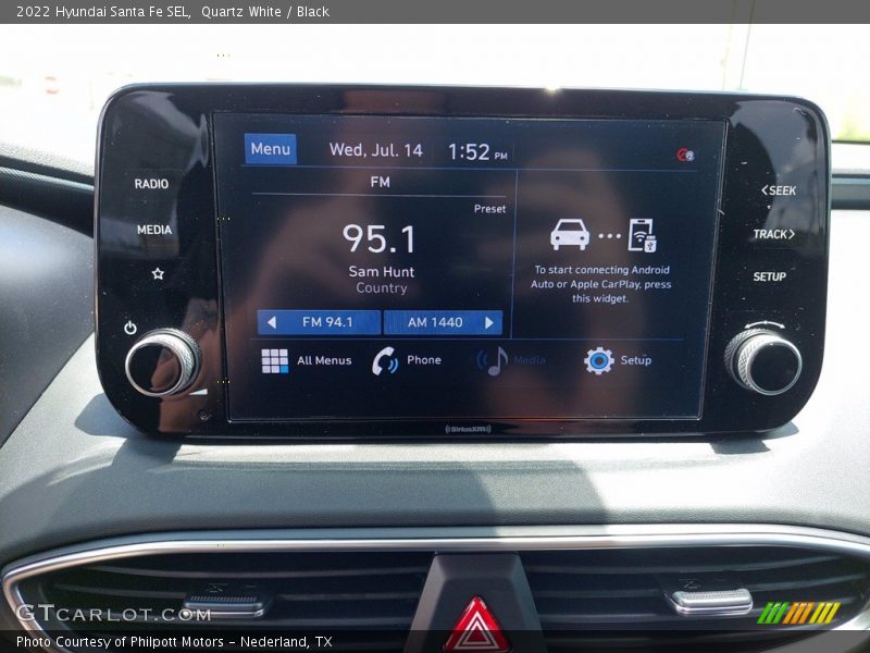 Quartz White / Black 2022 Hyundai Santa Fe SEL