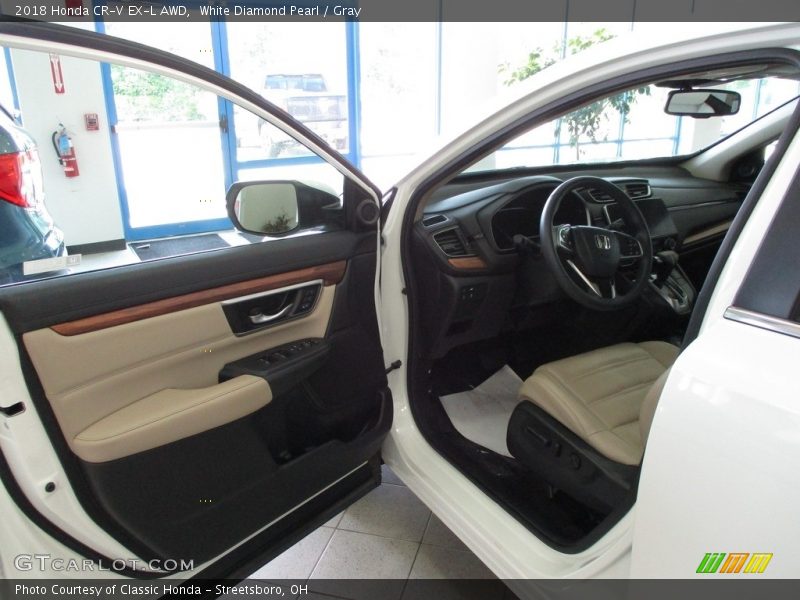 White Diamond Pearl / Gray 2018 Honda CR-V EX-L AWD