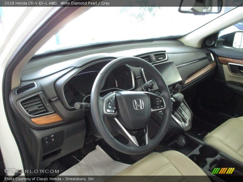 White Diamond Pearl / Gray 2018 Honda CR-V EX-L AWD